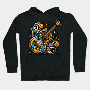 Guitar illustration. Guitar illustration in cubist style Hoodie